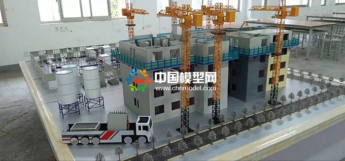 剪刀墻結構吊裝模型，PC構建生產線模型  