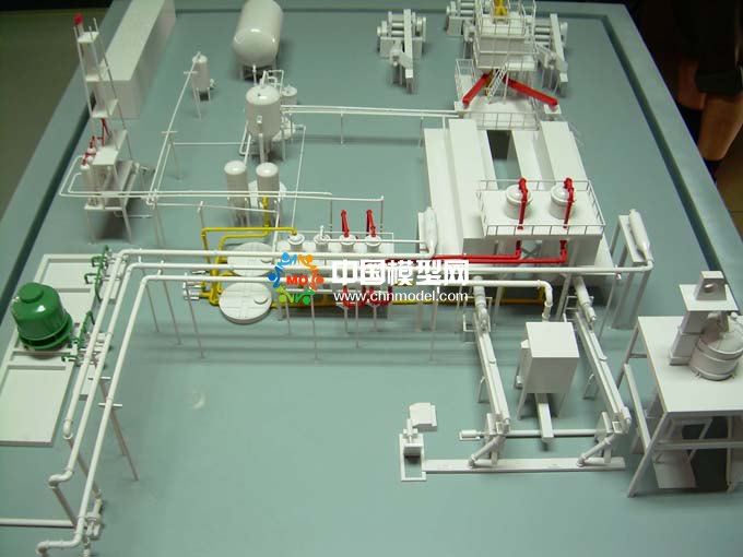 廢舊輪胎熱裂解處理設(shè)備沙盤模型
