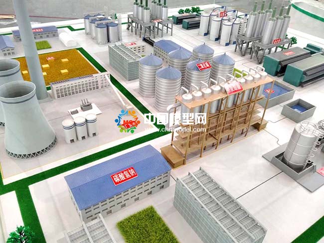二氧化硅基新材料環保生產線沙盤模型