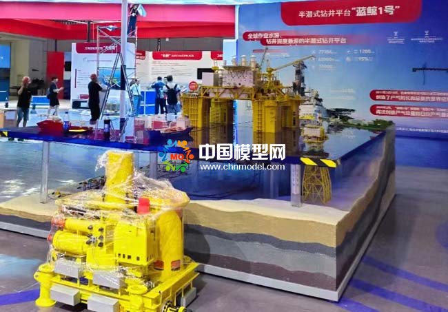 深水半潛式生產儲油平臺深海一號模型