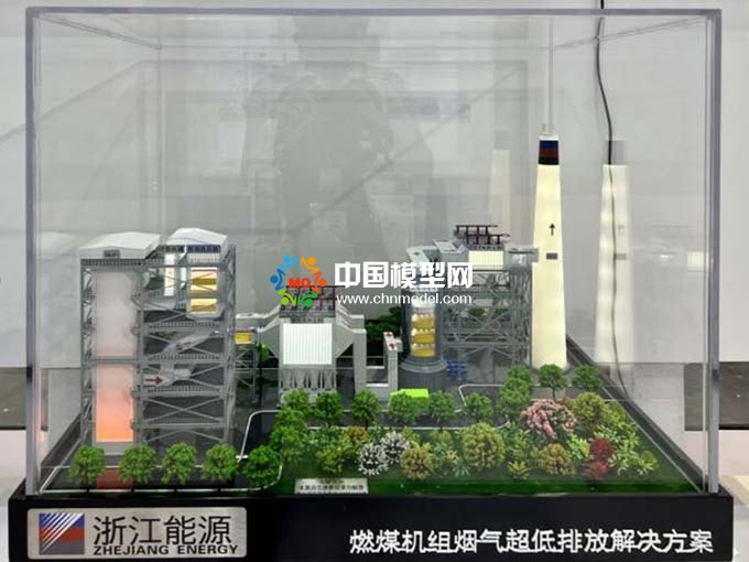 燃煤機組煙氣超低排放沙盤模型電除塵沙盤模型，煙氣處理沙盤模型