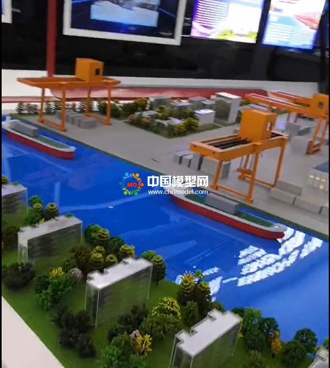 智慧物流內河多用途碼頭沙盤模型